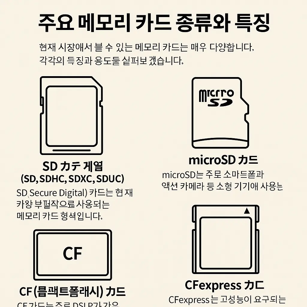 메모리카드 종류와특징 이미지
